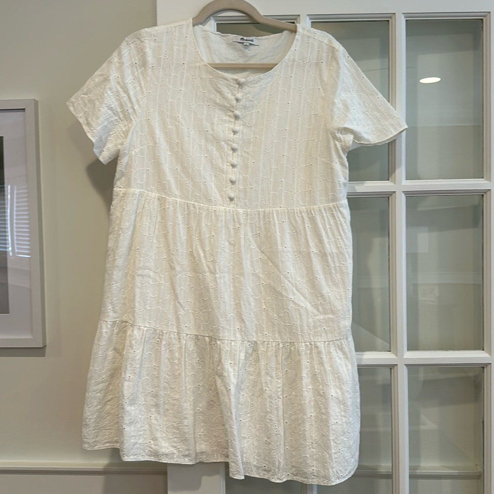 Madewell Off White Eyelet Mini Dress